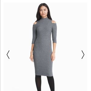 NWT[ WHBM ]Cold Shoulder Gray Dress Size Small